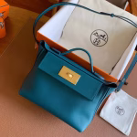 Hermes 24/24 Mini 21 Handmade Bag in Vert Bosphore Evercolor Leather - Image 3