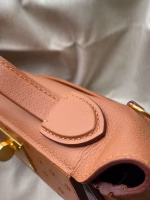 Hermes 24/24 Mini 21 Touch Bag in Gold Evercolor and Ostrich Leather - Image 6