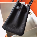 Hermes Bi-Color Birkin 25cm Bag In Brown/Black Clemence Leather - Image 7