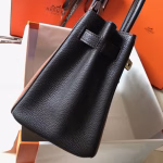 Hermes Bi-Color Birkin 30cm Bag In Brown/Black Clemence Leather - Image 7