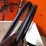 Hermes Bi-Color Birkin 30cm Bag In Brown/Black Clemence Leather - Image 3