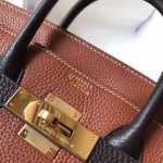 Hermes Bi-Color Birkin 30cm Bag In Brown/Black Clemence Leather - Image 4
