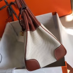 Hermes Birkin 30cm Bag In Canvas With Barenia Leather - Image 4