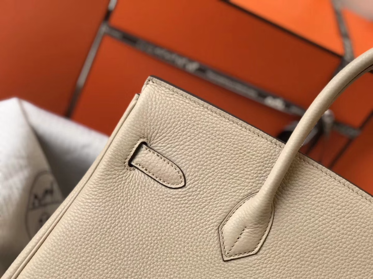 Hermes Birkin 30cm Bag In Argile Clemence Leather - Image 8