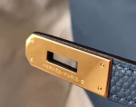 Hermes Birkin 30cm Bag In Blue Agate Clemence Leather - Image 6