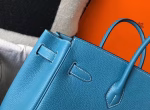 Hermes Birkin 30cm Bag In Blue Jean Clemence Leather - Image 2
