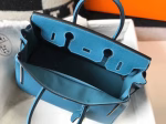 Hermes Birkin 30cm Bag In Blue Jean Clemence Leather - Image 8