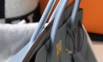 Hermes Birkin 30cm Bag In Blue Lin Clemence Leather - Image 7