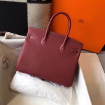 Hermes Birkin 30cm Bag In Bordeaux Clemence Leather - Image 8