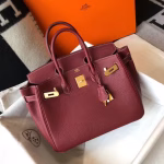 Hermes Birkin 30cm Bag In Bordeaux Clemence Leather - Image 4