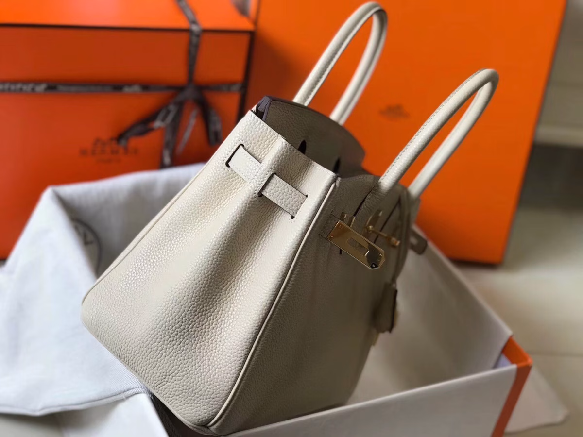 Hermes Birkin 30cm Bag In Beton Clemence Leather - Image 5