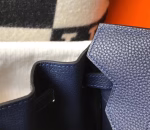 Hermes Birkin 30cm Bag In Dark Blue Clemence Leather - Image 8