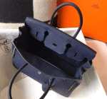 Hermes Birkin 30cm Bag In Dark Blue Clemence Leather - Image 3