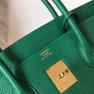 Hermes Birkin 30cm Bag In Malachite Clemence Leather - Image 5