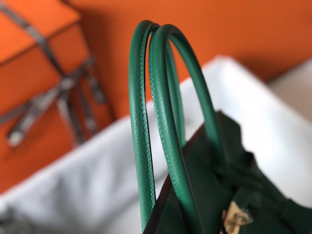 Hermes Birkin 30cm Bag In Malachite Clemence Leather - Image 2