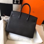 Hermes Birkin 30cm Bag In Black Clemence Leather - Image 7
