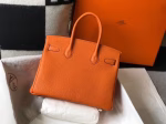 Hermes Birkin 30cm Bag In Orange Clemence Leather - Image 2