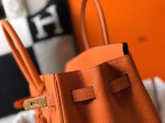 Hermes Birkin 30cm Bag In Orange Clemence Leather - Image 8