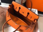 Hermes Birkin 30cm Bag In Orange Clemence Leather - Image 4