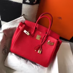 Hermes Birkin 30cm Bag In Red Clemence Leather - Image 5