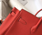 Hermes Birkin 30cm Bag In Red Clemence Leather - Image 4