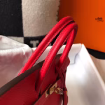 Hermes Birkin 30cm Bag In Red Clemence Leather - Image 7