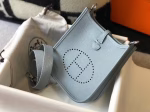 Hermes Evelyne III TPM Mini Bag In Blue Lin Clemence Leather - Image 7