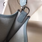 Hermes Evelyne III TPM Mini Bag In Blue Lin Clemence Leather - Image 5