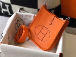 Hermes Evelyne III TPM Mini Bag In Orange Clemence Leather - Image 8