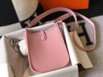 Hermes Evelyne III TPM Mini Bag In Pink Clemence Leather - Image 6