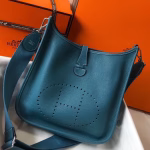 Hermes Evelyne III 29 PM Bag In Blue Jean Clemence Leather