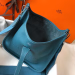 Hermes Evelyne III 29 PM Bag In Blue Jean Clemence Leather - Image 3