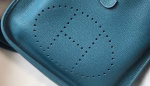 Hermes Evelyne III 29 PM Bag In Blue Jean Clemence Leather - Image 5