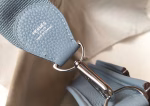 Hermes Evelyne III 29 PM Bag In Blue Lin Clemence Leather - Image 3