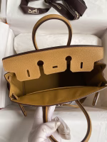 Hermes Birkin 25 Retourne Handmade Bag In Biscuit Clemence Leather - Image 2