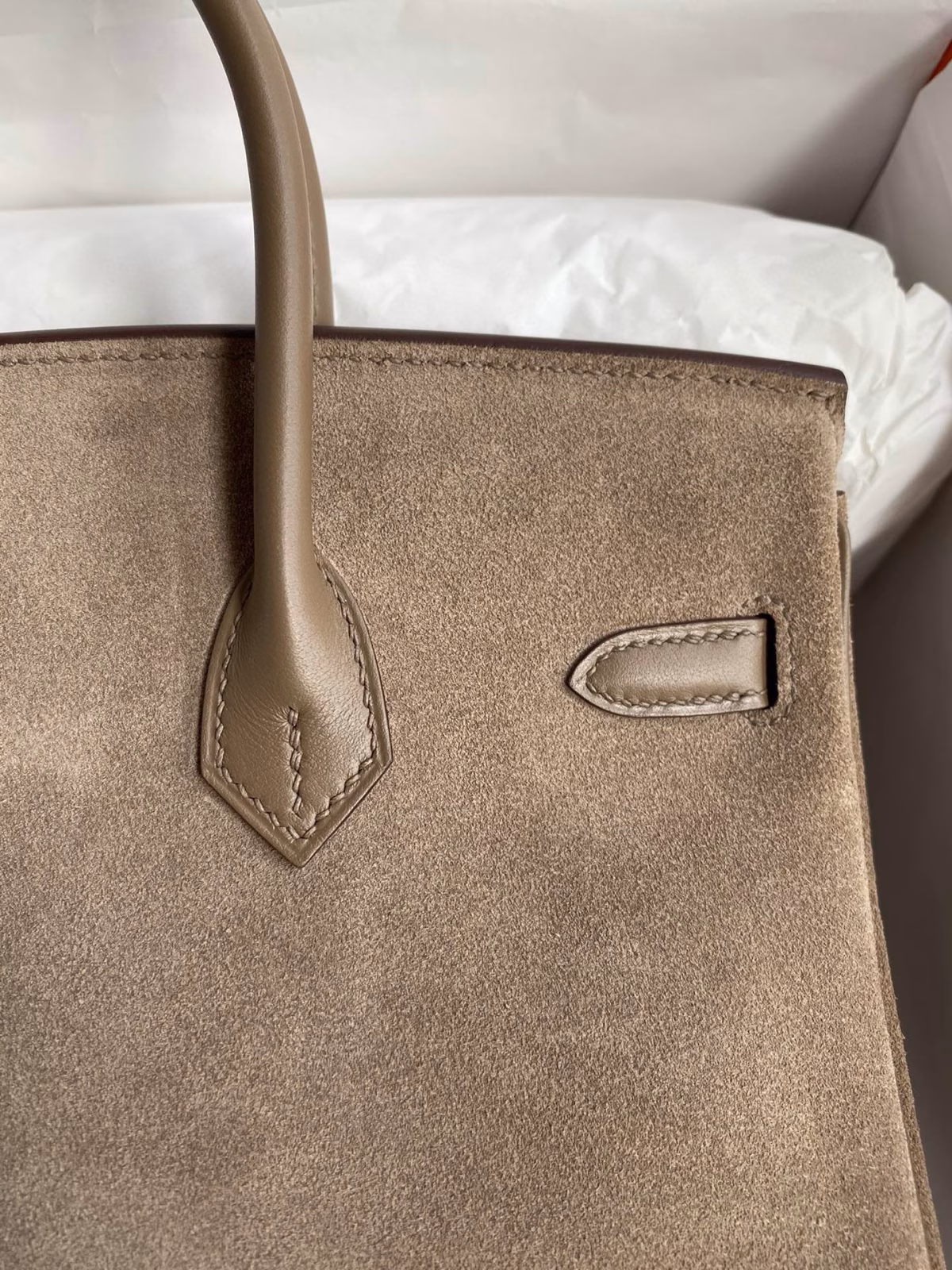 Hermes Birkin 25 Grizzly Bag in Taupe Veau Doblis and Swift Leather - Image 3