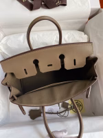 Hermes Birkin 25 Grizzly Bag in Taupe Veau Doblis and Swift Leather - Image 6