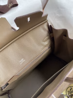 Hermes Birkin 25 Grizzly Bag in Taupe Veau Doblis and Swift Leather - Image 5