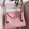 Hermes Lindy 26 Handmade Bag In Rose Sakura Clemence Leather