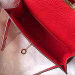 Hermes Kelly Mini II Bag In Rouge Casaque Epsom Leather - Image 5