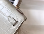 Hermes Kelly Mini II Bag In Beton Embossed Crocodile Leather - Image 6