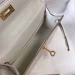 Hermes Kelly Mini II Bag In Beton Embossed Crocodile Leather - Image 8