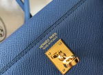 Hermes Kelly Mini II Bag In Blue Agate Epsom Leather - Image 2