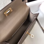 Hermes Kelly Mini II Bag In Gris Asphalt Epsom Leather - Image 7