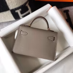 Hermes Kelly Mini II Bag In Gris Asphalt Epsom Leather - Image 4