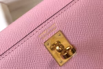 Hermes Kelly Mini II Bag In Mauve Sylvestre Epsom Leather - Image 6