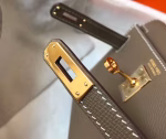 Hermes Kelly Mini II Bag In Taupe Grey Epsom Leather - Image 7