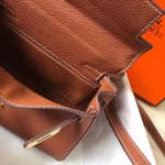 Hermes Mini Kelly 20cm Bag In Brown Clemence Leather - Image 8