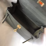 Hermes Mini Kelly 20cm Bag In Canopee Clemence Leather - Image 4