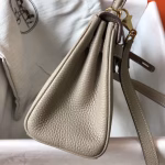 Hermes Mini Kelly 20cm Bag In Grey Clemence Leather - Image 6